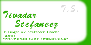 tivadar stefanecz business card
